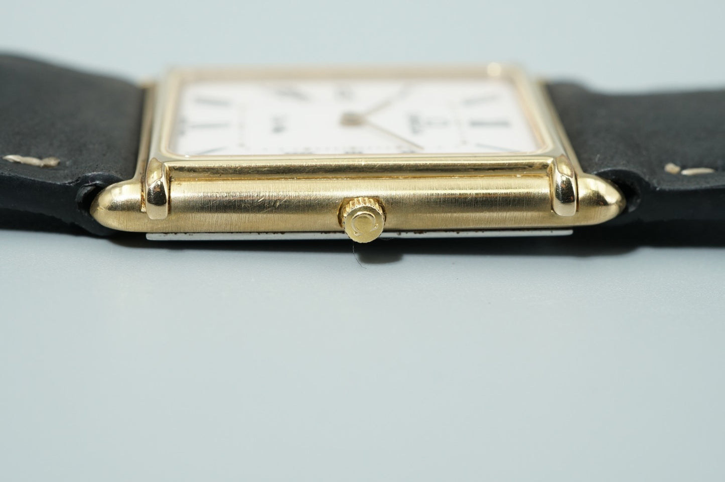 N MINT Vintage 1977 OMEGA De Ville Cal.1450 Qz White Rectangle 24mm Women Watch