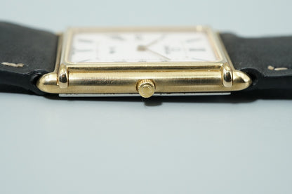 N MINT Vintage 1977 OMEGA De Ville Cal.1450 Qz White Rectangle 24mm Women Watch