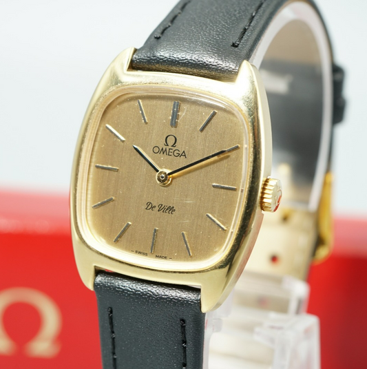 *N MINT* Vintage 1977 OMEGA De Ville Cal.625 Hand Wind Gold 25mm Women Watch