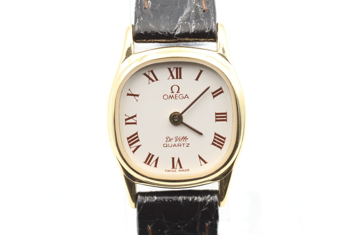 *N MINT* Vintage OMEGA De Ville Cal.1387 Qz White Dial Square 18mm Women Watch