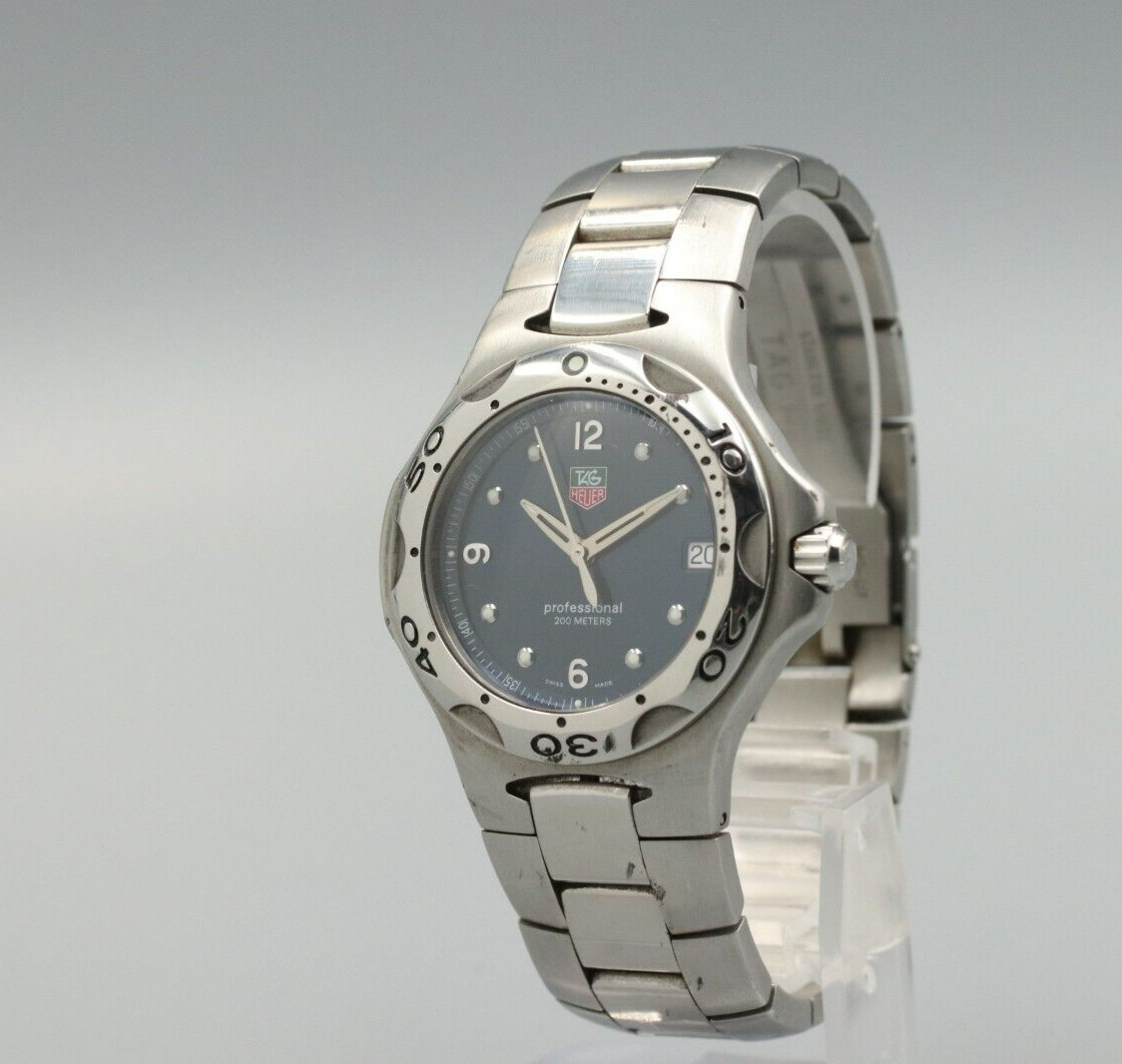 *Exc+5* Vintage TAG Heuer Professional 200m WL1113-0 Quartz Blue Dial Mens Watch