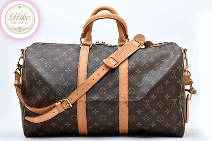 Louis Vuitton KEEPALL BANDOULIERE 45 Monogram Boston Bag M41418 Auth *AB*
