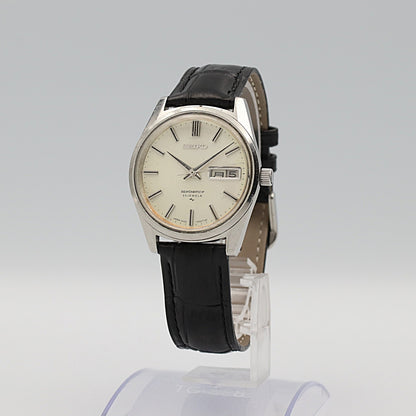 *Exc+5* Vintage 1977 SEIKO Matic-p 5106-7000 Automa White Round 34mm Mens Watch