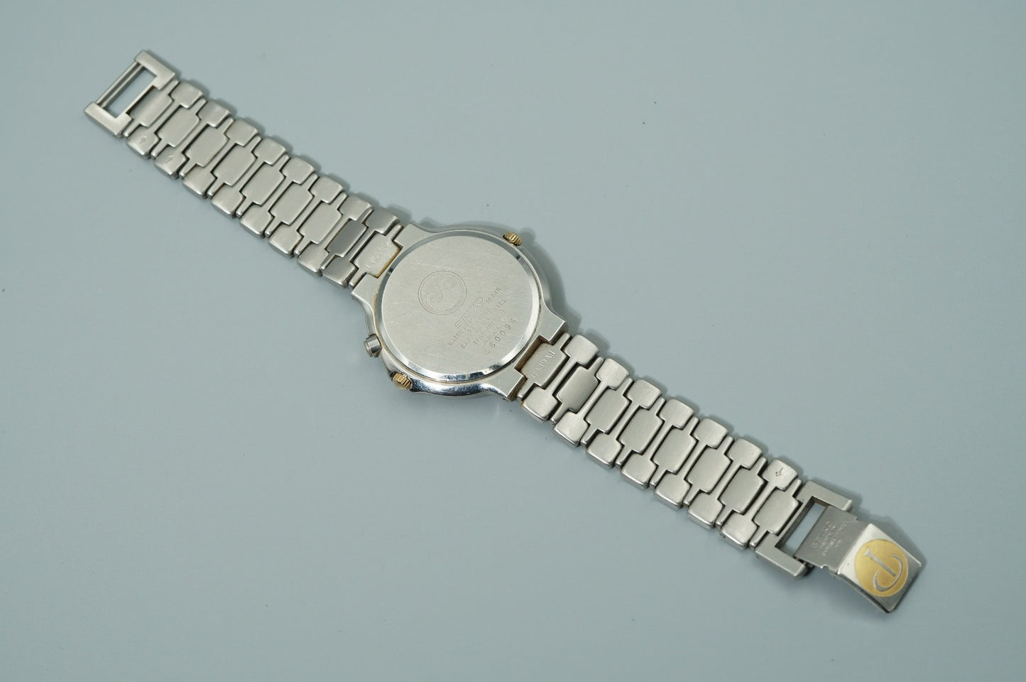 Vintage 1988 SEIKO Presage Moonphase 7F38-6040 Quartz White 35mm Mens Watch