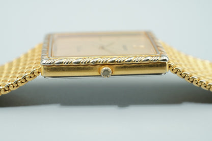 *Exc+5* Vintage 1985 SEIKO Dolce 9531-5100 Qz Gold Rectangle 25mm Women Watch