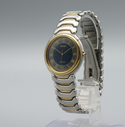 *NEAR MINT* Vintage SEIKO Dolce 5E31-6A20 Quartz Black Dial Round Mens Watch