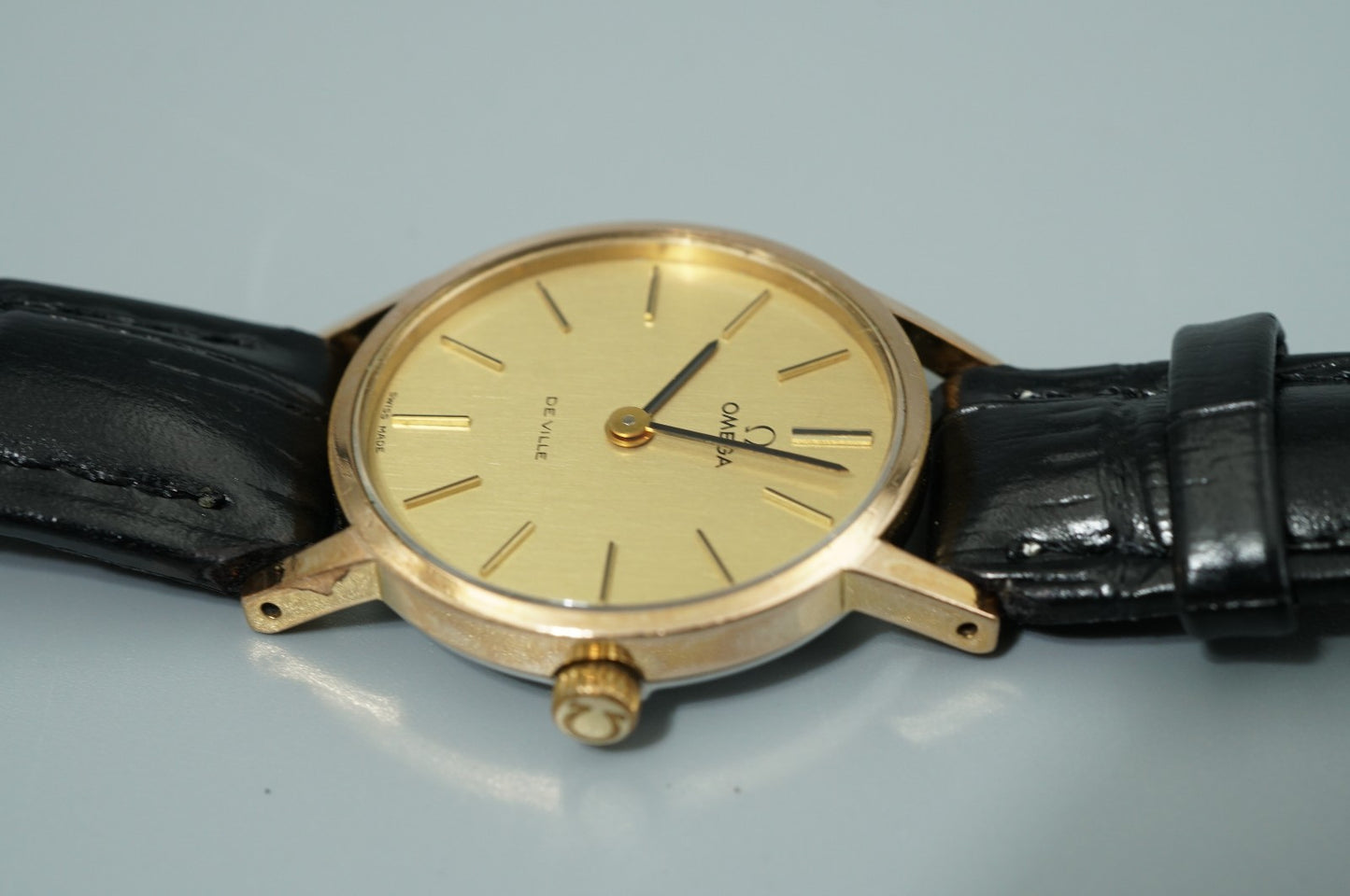 Exc+5 Vintage 1973 OMEGA De Ville Cal.625 Hand Wind Gold Round 24mm Women Watch