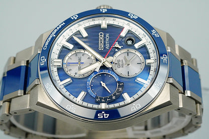 *TOP MINT* SEIKO Astron 5X83-0AA0-1 Solar Blue Round 43mm Mens Watch