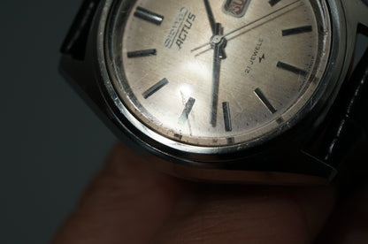 Work for Parts Vintage 1970s SEIKO ACTUS 7019-7430 Auto Silver 38mm Mens Watch