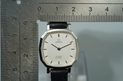 Exc+5 Vintage 1977 OMEGA De Ville Cal.1365 Qz Silver Dodecagon 24mm Women Watch