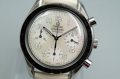 N MINT Vintage 1998 OMEGA Speedmaster 3802.70.56 Automatic White 40mm Mens Watch