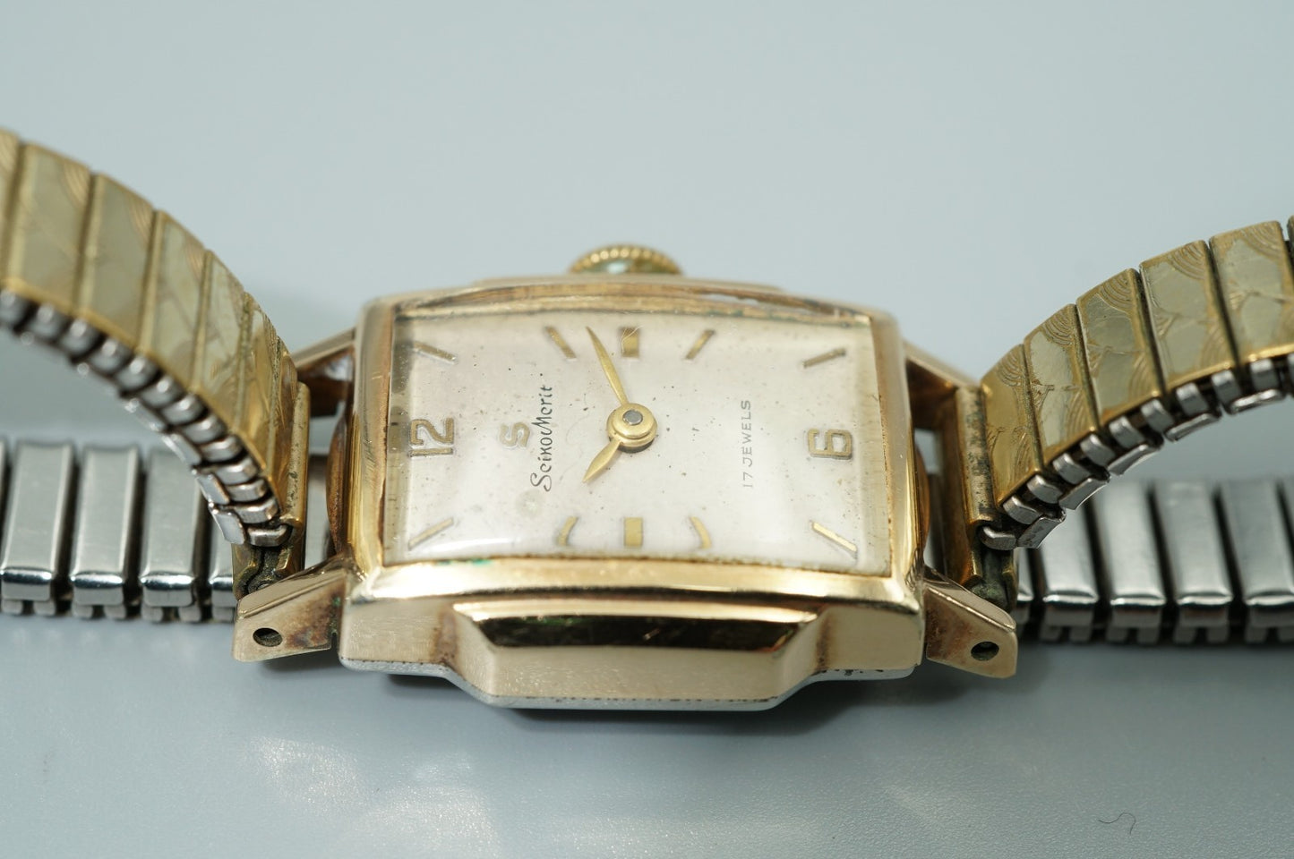 *Exc+4* Vintage 1968 SEIKO Mcrit 5139 Hand Wind White Rectangle 17mm Women Watch