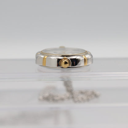 *Exc+5* Vintage SEIKO 1F21-0A10 Quartz White Dial Round 20mm Women Watch JAPAN