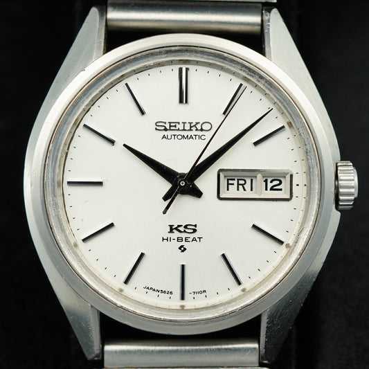 *N MINT* Vintage 1973 SEIKO King KS 5626-7111 Automatic Silver 35mm Mens Watch