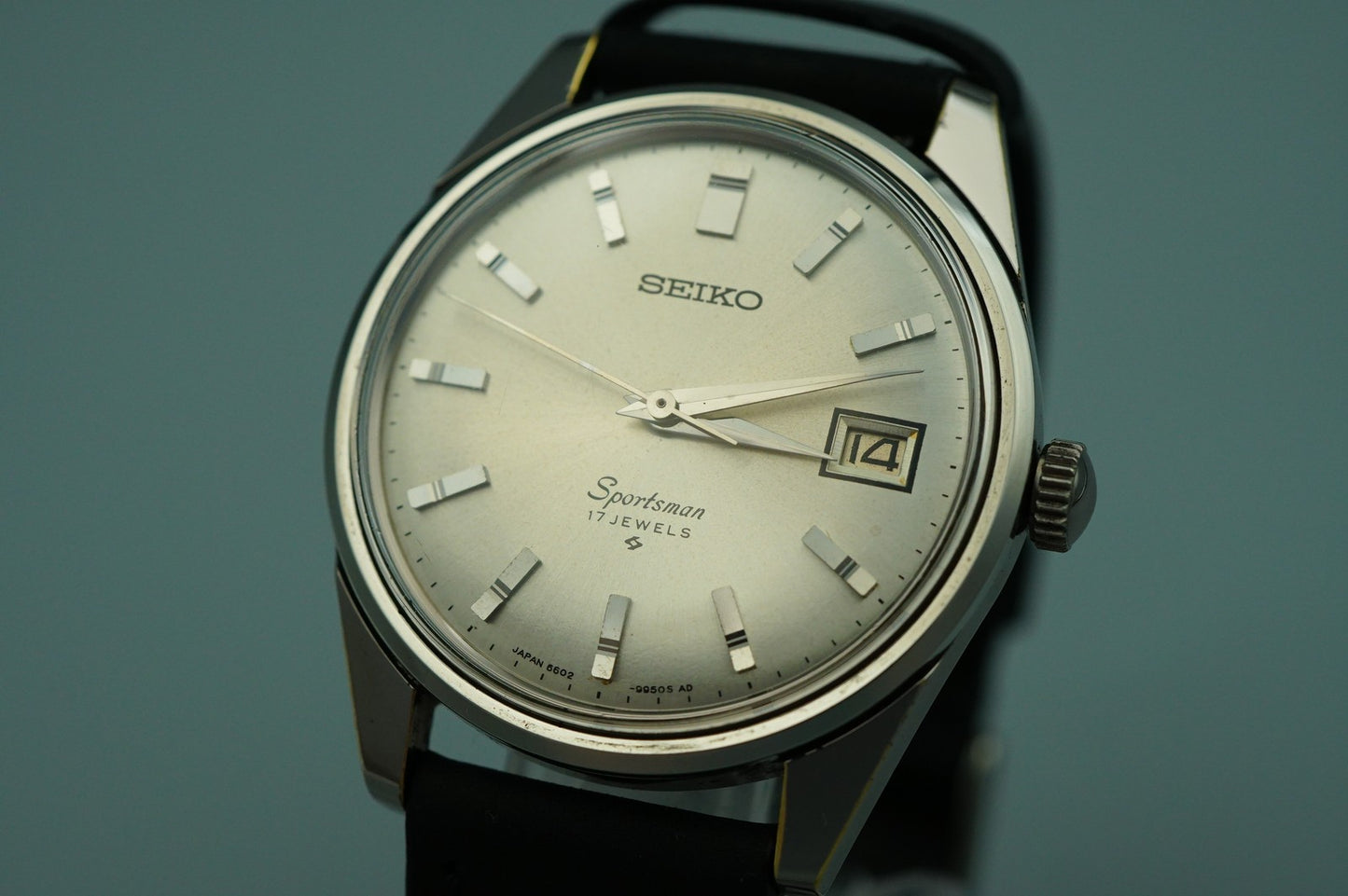 *MINT*Vintage 1977 SEIKO Sportsman 6602-9981 Hand Wind Silver 36mm Mens Watch