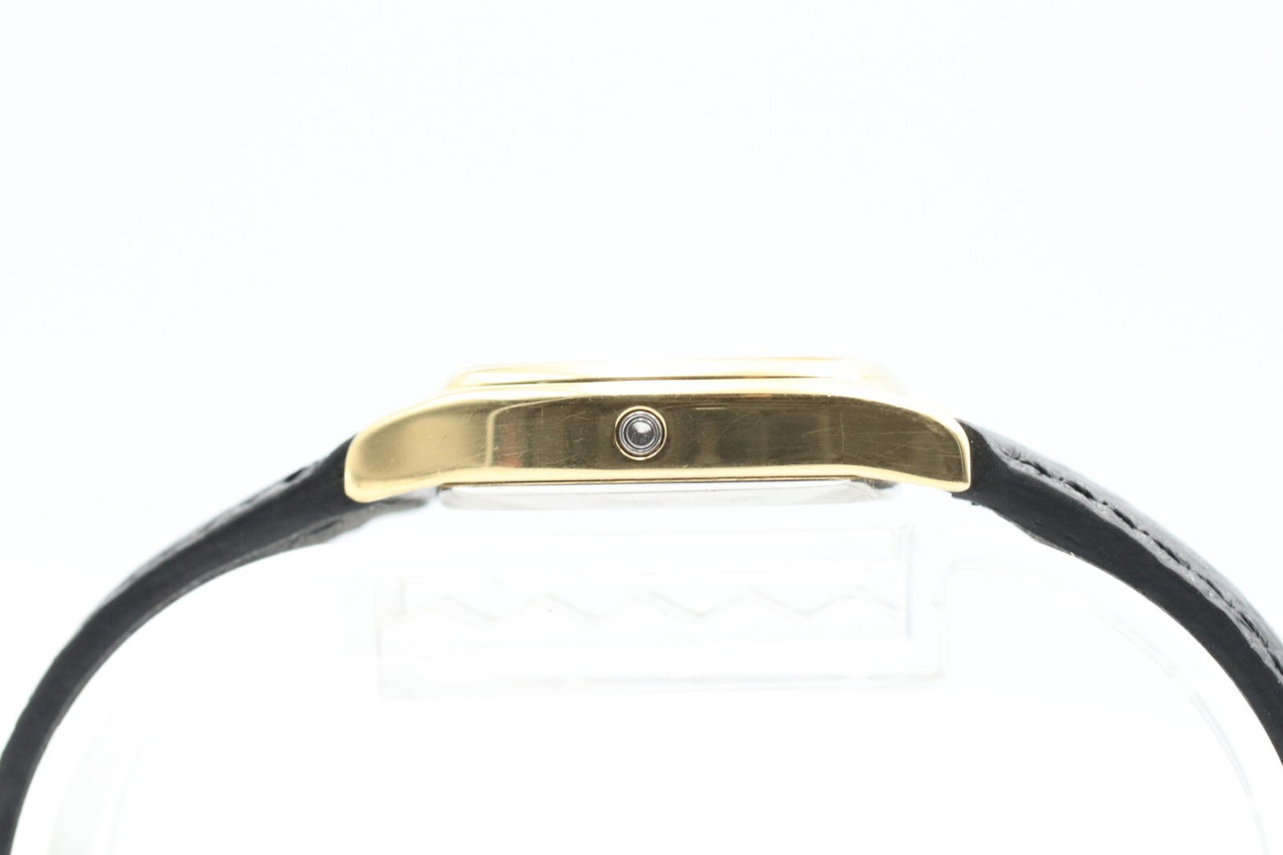 *N MINT* Vintage OMEGA DeVille Cal.1353 Qz Black Dial Rectangle 19mm Women Watch