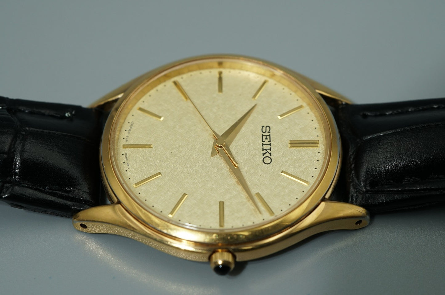 *Exc+5* SEIKO Dolce 8J41-0AJ0 Quartz Gold Dial Round 33mm Women Watch