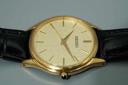 *Exc+5* SEIKO Dolce 8J41-0AJ0 Quartz Gold Dial Round 33mm Women Watch