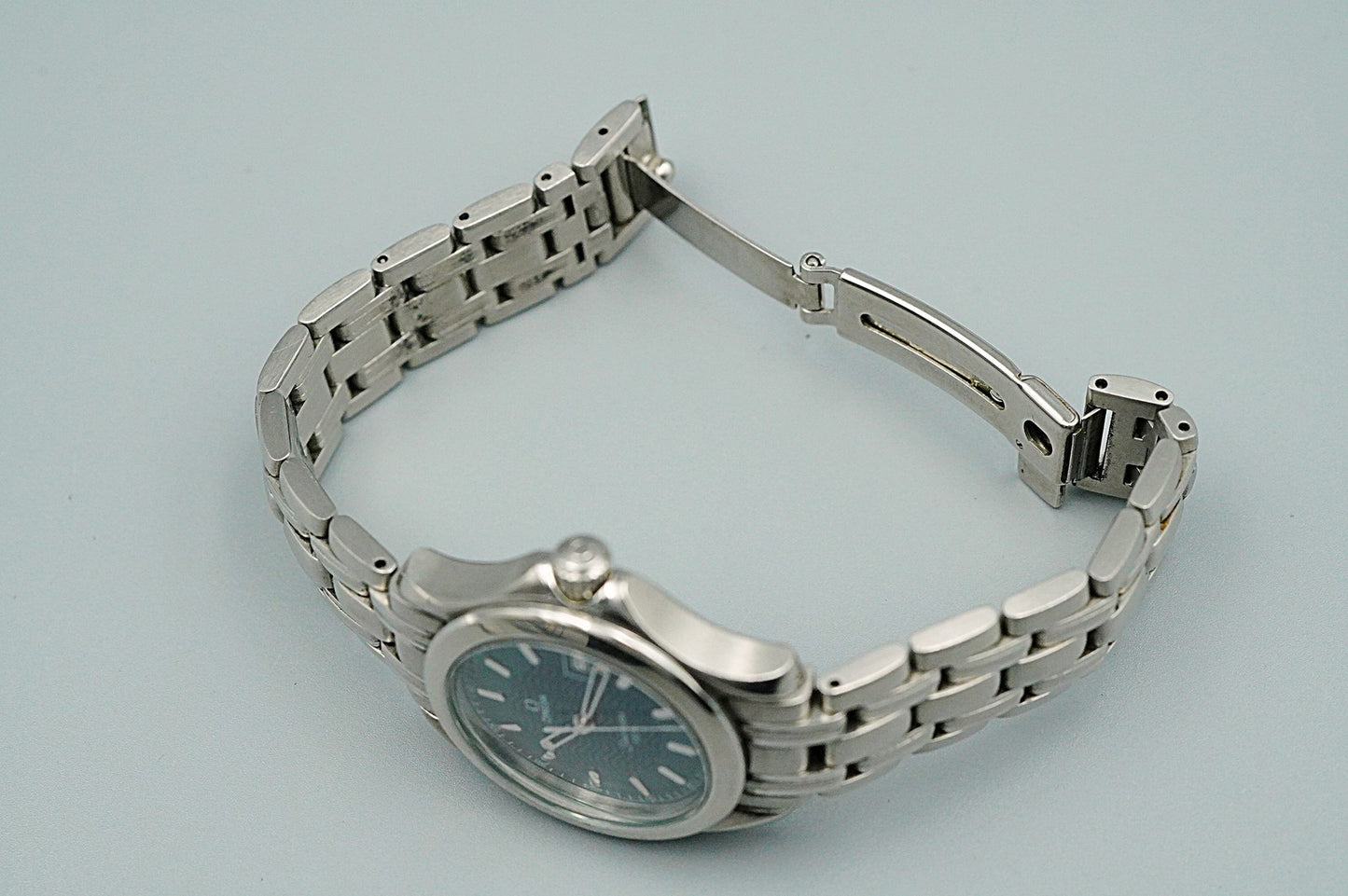 *N MINT* Vintage OMEGA Seamaster 2571.81 Cal.1424 Qz Blue 28mm Women Watch