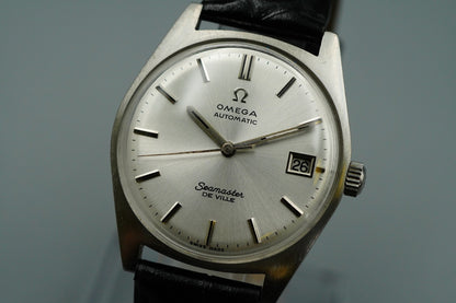 N MINT 1960s OMEGA Seamaster De Ville Cal.565 Automatic Silver 34mm Mens Watch
