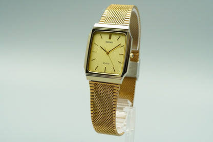 *NEAR MINT* Vintage 1986 SEIKO Dolce 9531-5160 Qz Gold  Square 28mm Women Watch