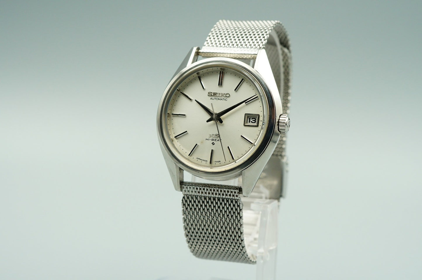 *N MINT* Vintage 1974 SEIKO KS HI-BEAT 5625-7113 AT Silver Round 35mm Mens Watch