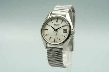 *N MINT* Vintage 1974 SEIKO KS HI-BEAT 5625-7113 AT Silver Round 35mm Mens Watch