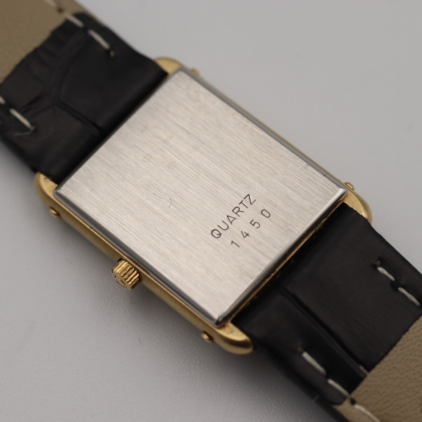 N MINT Vintage 1984 OMEGA De Ville Cal.1450 Qz White Rectangle 18mm Women Watch