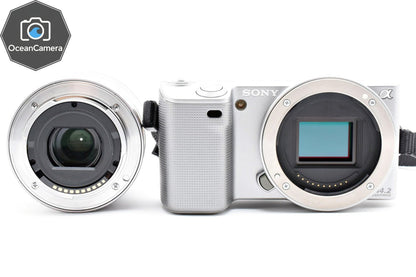 SONY NEX-5 Silver Mirrorless Digital Camera 18-55mm Lens Japanese language only