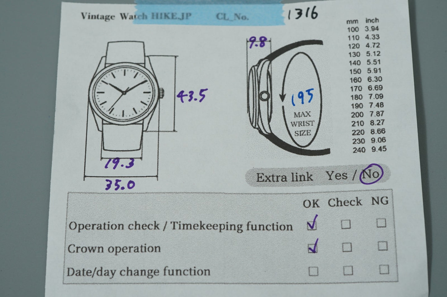Vintage 1970 SEIKO SPORTSMAN  J15005E Hand Wind Silver Round 35mm Mens Watch
