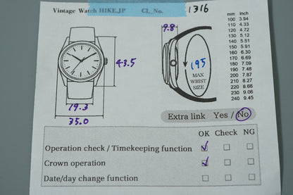 Vintage 1970 SEIKO SPORTSMAN  J15005E Hand Wind Silver Round 35mm Mens Watch