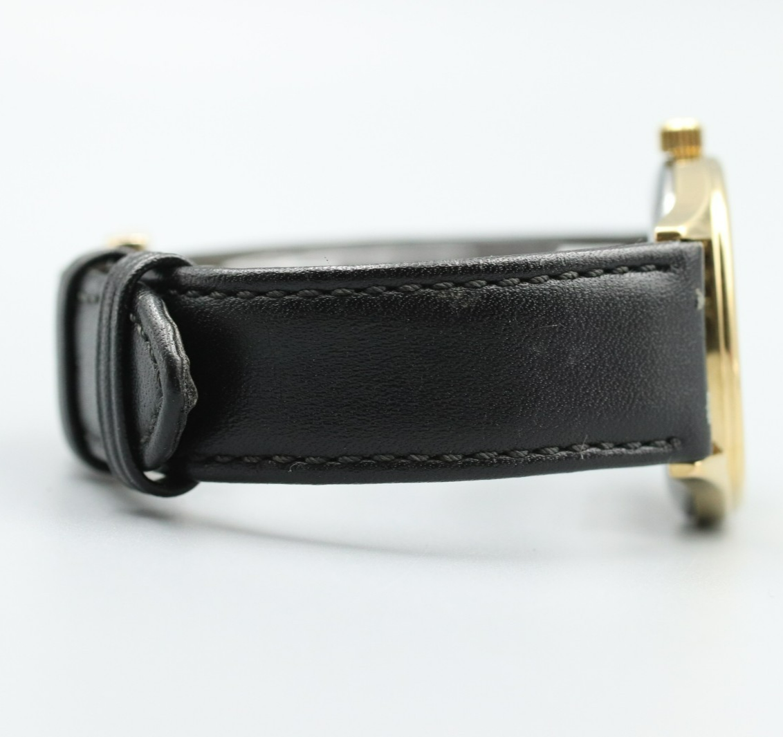 N MINT Vintage OMEGA De Ville Cal.1330 Quartz Gold Dial Hexagon 31mm Mens Watch