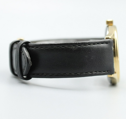 N MINT Vintage OMEGA De Ville Cal.1330 Quartz Gold Dial Hexagon 31mm Mens Watch