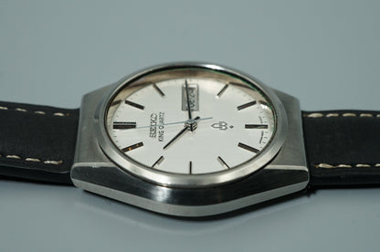 *NEAR MINT* Vintage 1977 SEIKO King Quartz 4823-8100 Silver 35mm Mens Watch