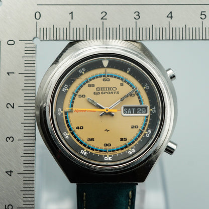 *Exc+5* Vintage 1972 SEIKO 5SPORTS 7015-6000 AT Gold  Round 42mm Mens Watch
