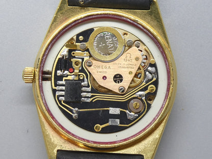 *Exc+5* Vintage 1979 OMEGA Seamaster Ref.1342 Qz Gold Dial Round 35mm Mens Watch