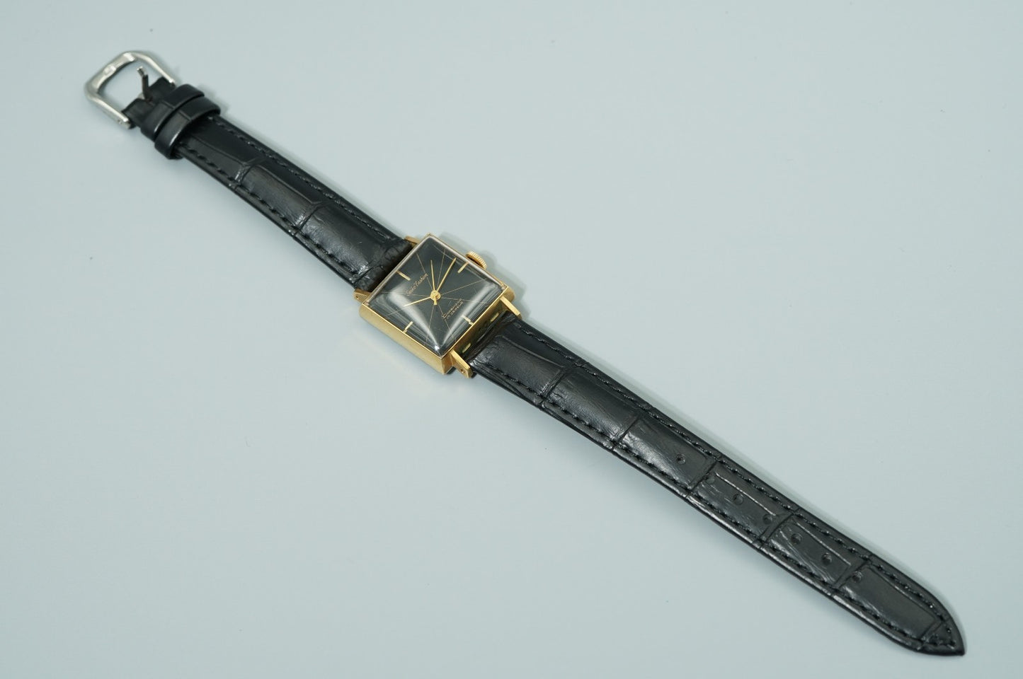 *Exc+5* Vintage SEIKO DIASHOCK 5292 Hand Wind Black Dial Square 22mm Women Watch