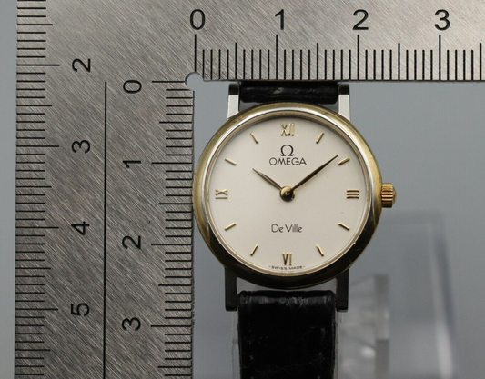 *Exc+5* Vintage OMEGA De Ville Cal.1470 Quartz White Dial Round Women Watch