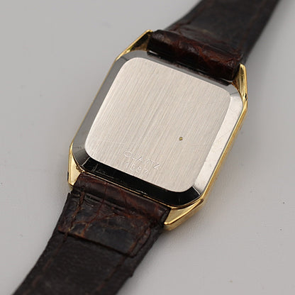 *NEAR MINT* Vintage 1986 OMEGA De Ville Cal.1387 Qz Gold Square 20mm Women Watch