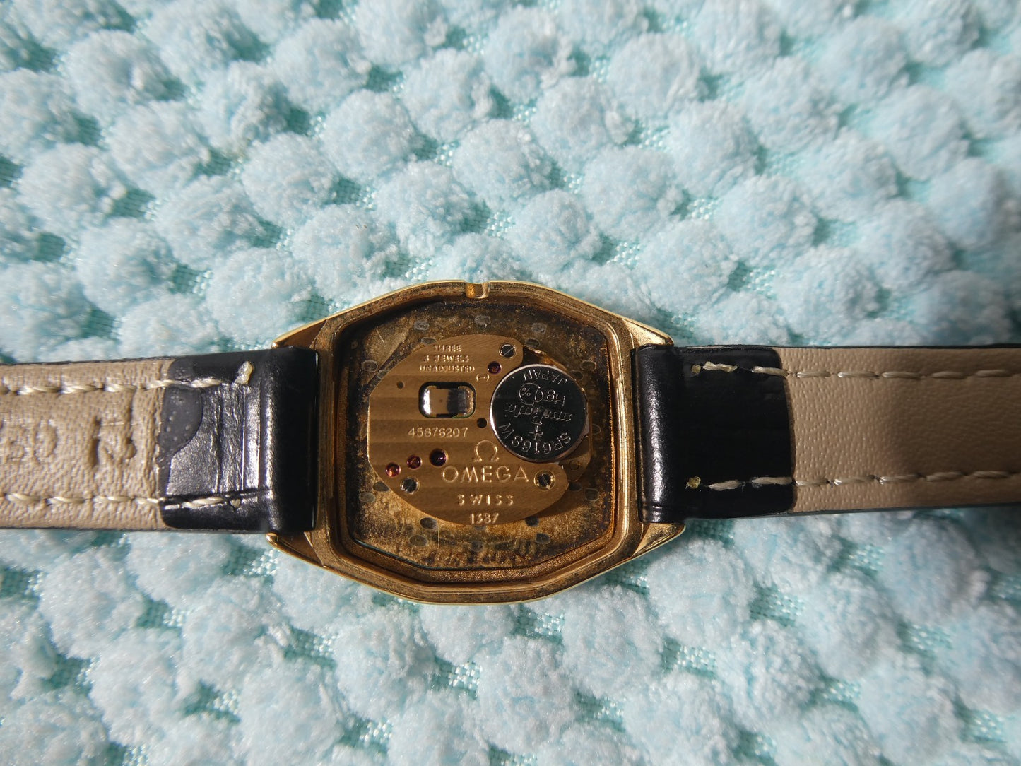 *N MINT* Vintage OMEGA De Ville Cal.1387 Quartz Gold Octagon 22mm Women Watch