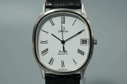 *NEAR MINT* Vintage 1979 OMEGA De Ville Cal.1332 Qz White Roman 31mm Mens Watch