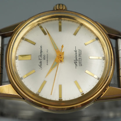 N MINT Vintage SEIKO Campion 850 Alpinist Hand Winding Silver 35mm Mens Watch