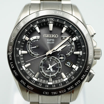 *MINT in Box* SEIKO ASTRON SBXB045 8X53-0AB0 Solar Black Round 45mm Mens Watch