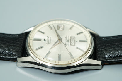 *N MINT* Vintage 1964 SEIKO WEEKDATER 6218-8970 AT Silver Round 37mm Mens Watch