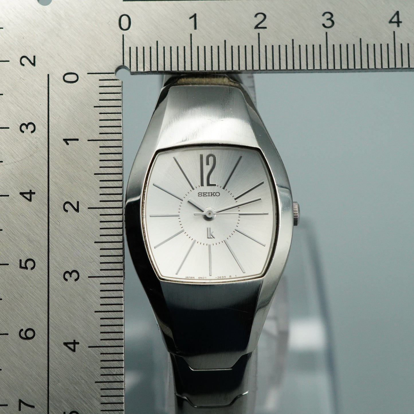 *N MINT* Vintage SEIKO 4N21-5460 Qz White Dial Square 24mm Women,Ladies Watch