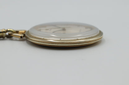*Exc+5* Vintage OMEGA De Ville Cal.601 Hand Winding Silver Dial 43mm PocketWatch