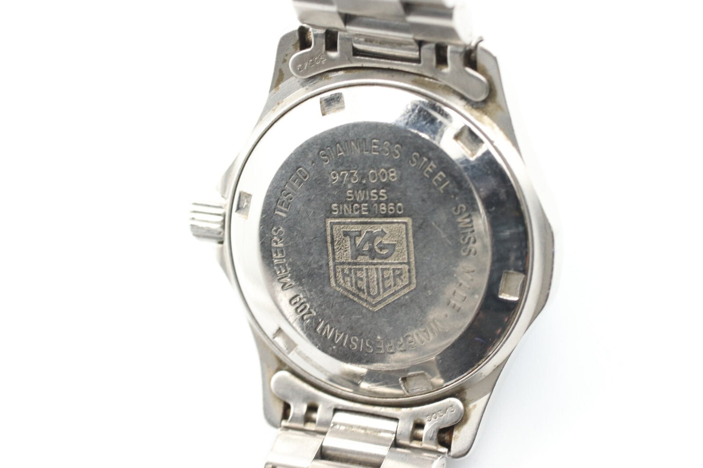*NEAR MINT* Vintage TAG HEUER 973.008 Quartz Black Dial Round Women Watch