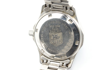 *NEAR MINT* Vintage TAG HEUER 973.008 Quartz Black Dial Round Women Watch