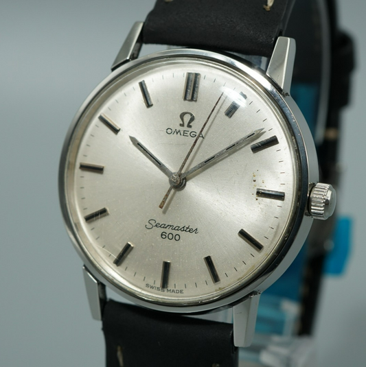 N MINT Vintage 1964 OMEGA Seamaster Cal.601 Hand Winding Silver 34mm Mens Watch