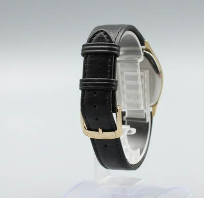 N MINT Vintage OMEGA De Ville Cal.1330 Quartz Gold Dial Hexagon 31mm Mens Watch
